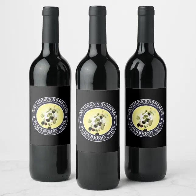 Vintage Homemade Blackberry Wine Label Template | Zazzle