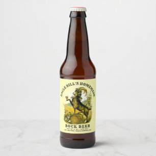 Vintage Homemade Bock Beer Goat Label Template