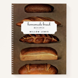 Vintage Homemade Bread Recipe Family Cookbook Notebook