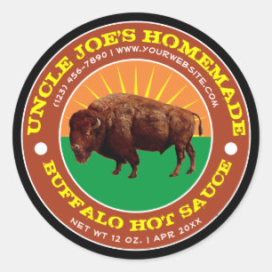 Vintage Homemade Buffalo Hot Sauce Label Template