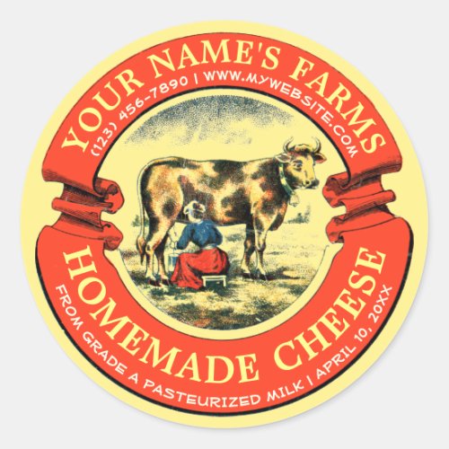 Vintage Homemade Cheese Banner Label Template