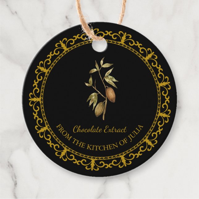 Vintage Homemade Chocolate Extract Hang Tag (Front)