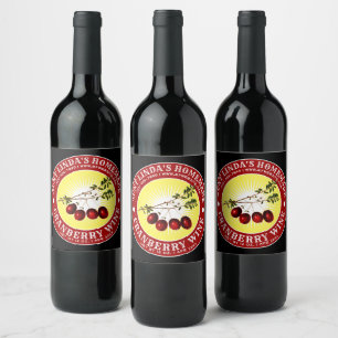 Vintage Homemade Cranberry Wine Template Label