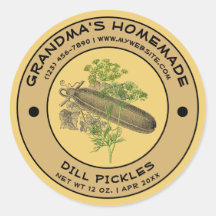 Vintage Homemade Dill Pickles Label Template