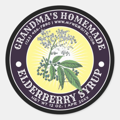 Vintage Homemade Elderberry Label Template