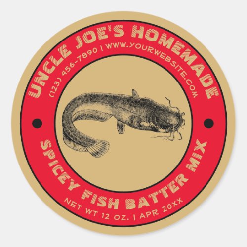 Vintage Homemade Fish Batter Mix Label Template