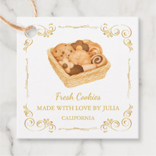 Vintage Homemade Fresh Cookies Square Hang Tag