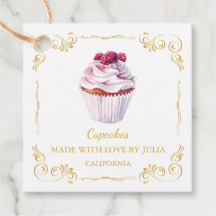 Vintage Homemade Fresh Cupcakes Square Hang Tag
