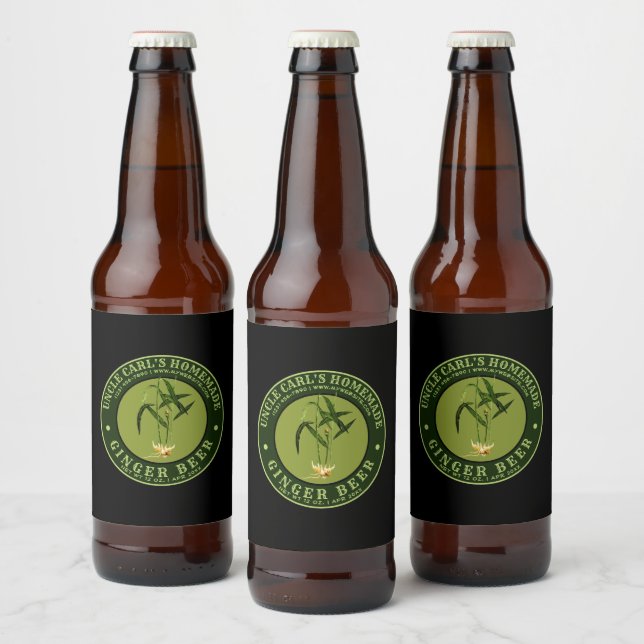 Vintage Homemade Ginger Beer Label Template (Bottles)
