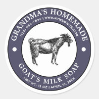 Vintage Homemade Goat's Milk Soap Label Template