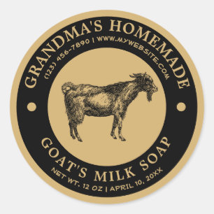 Vintage Homemade Goat's Milk Soap Label Template