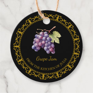 Vintage Homemade Grape Jam Hang Tag l Black