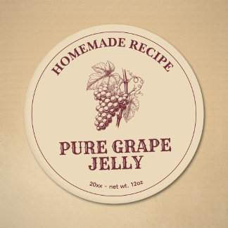 Vintage Homemade Grape Jelly Label Sticker