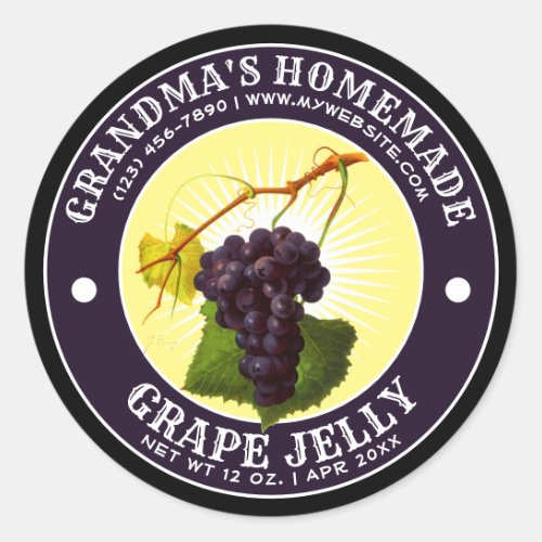 Vintage Homemade Grape Jelly Label Template