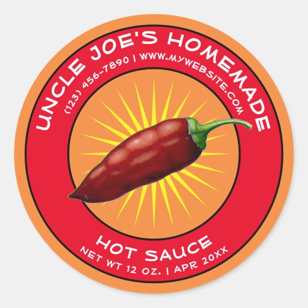 Vintage Homemade Hot Sauce Label Template Zazzle