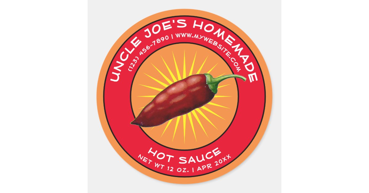 Vintage Homemade Hot Sauce Label Template Zazzle