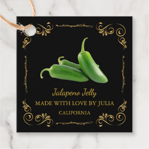 Vintage Homemade Jalapeno Jelly Square Hang Tag