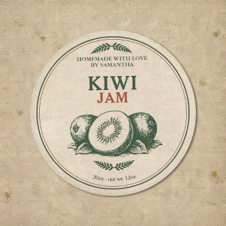 Vintage Homemade Kiwi Jam Label Sticker