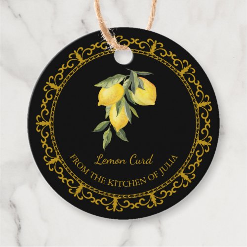 Vintage Homemade Lemon Curd Hang Tag l Black