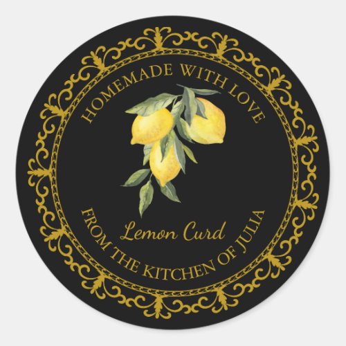 Vintage Homemade Lemon Curd Label l Black