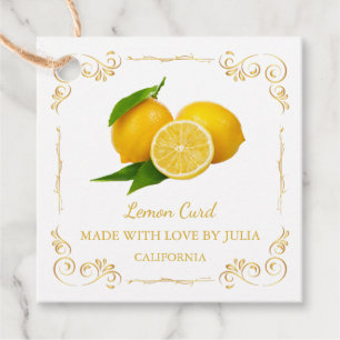 Vintage Homemade Lemon Curd Square Hang Tag