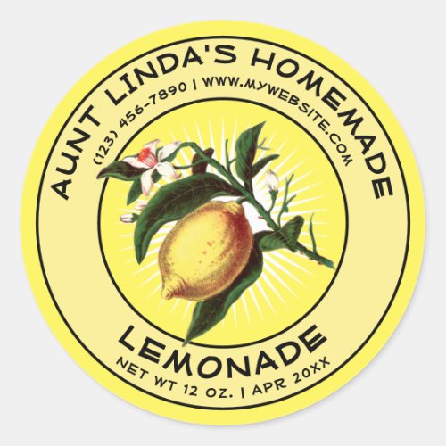 Vintage Homemade Lemonade Label Template