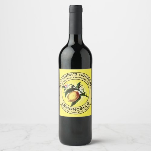 Vintage Homemade Lemoncello Label Template