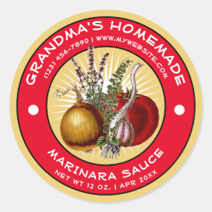Tomato Food Labels Zazzle Vintage Homemade Marinara Sauce Label Template
