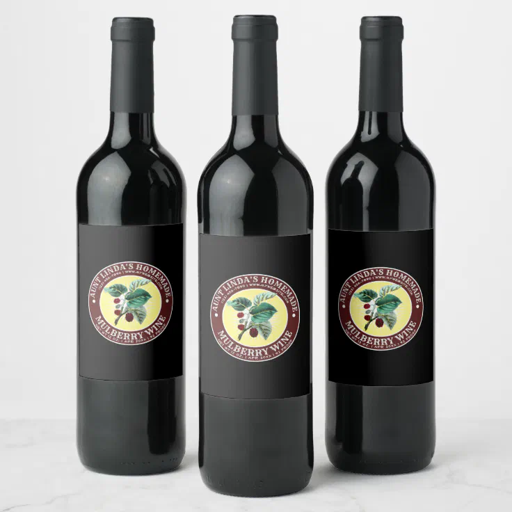 Vintage Homemade Mulberry Wine Label Template | Zazzle