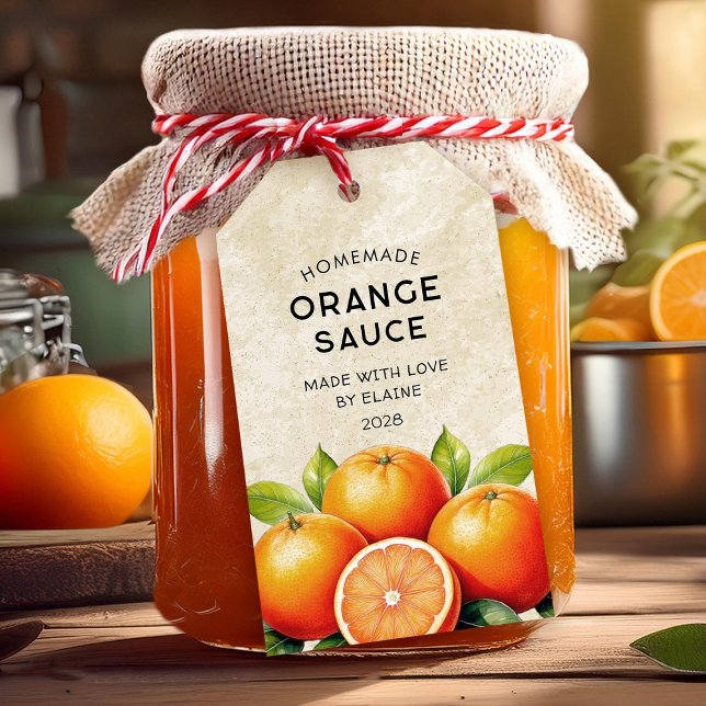 Vintage homemade orange sauce pantry label (Creator Uploaded)