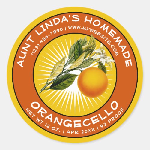 Vintage Homemade Orangecello Label Template