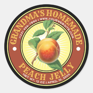 Vintage Homemade Peach Jelly Jam Label Template