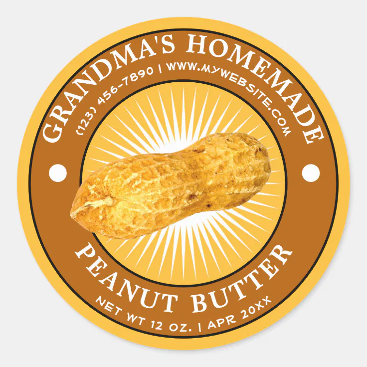 Vintage Homemade Peanut Butter Label Template | Zazzle