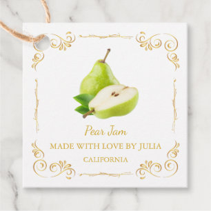 Vintage Homemade Pear Jam Square Hang Tag