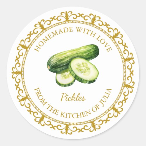 Vintage Homemade Pickle Label l White