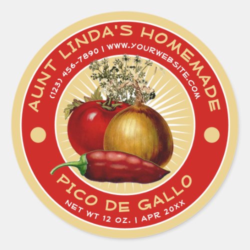 Vintage Homemade Pico De Gallo Label Template