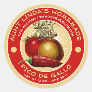 Vintage Homemade Pico De Gallo Label Template