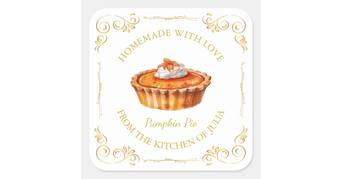 Vintage Homemade Pie Square Label | Zazzle