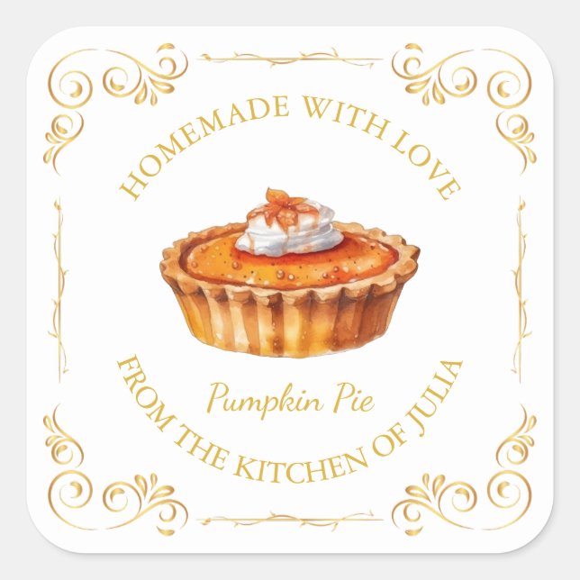 Vintage Homemade Pie Square Label (Front)