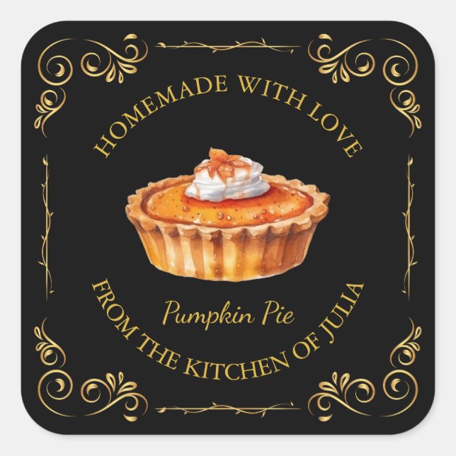 Vintage Homemade Pie Square Label (Front)