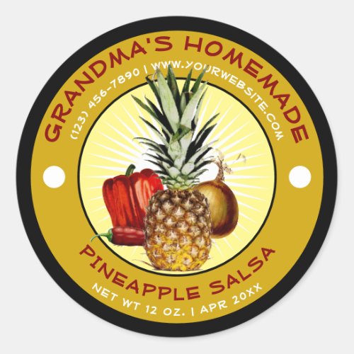 Vintage Homemade Pineapple Salsa Label Template