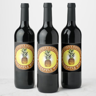 Vintage Homemade Pineapple Wine Template Label