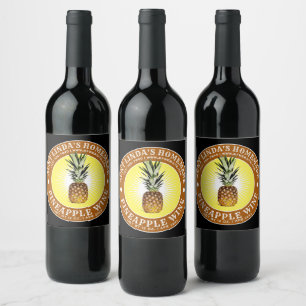 Vintage Homemade Pineapple Wine Template Wine Label
