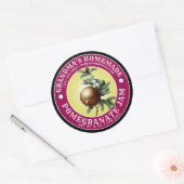 Vintage Homemade Pomegranate Jam Template Classic Round Sticker | Zazzle