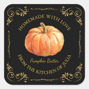 Vintage Homemade Pumpkin Butter Square Label