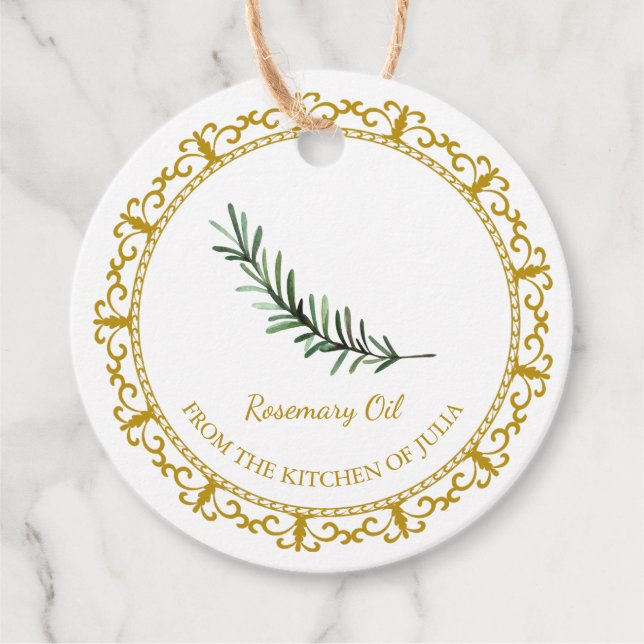 Vintage Homemade Rosemary Oil Hang Tag (Front)