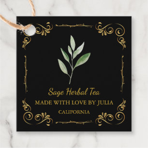Vintage Homemade Sage Tea Square Hang Tag