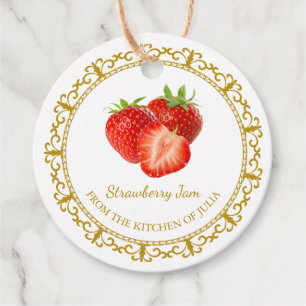 Vintage Homemade Strawberry Jam Hang Tag l White