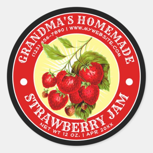 Vintage Homemade Strawberry Jam Label Template