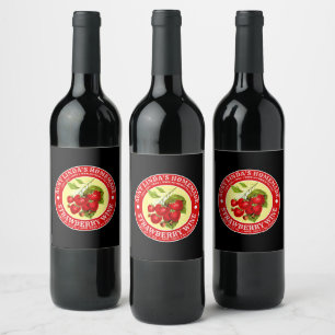 Vintage Homemade Strawberry Wine Label Template